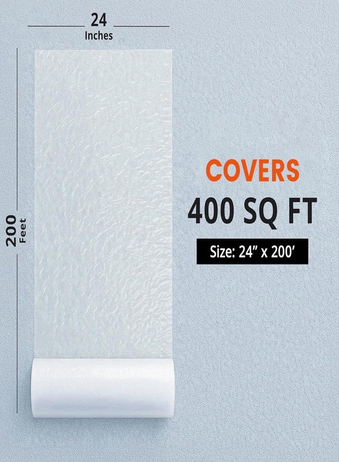 TAPEBEAR Carpet Protection Film 24" x 200', Self Adhesive Plastic Carpet Protector, Clean Removal Carpet Cover 400 Sq.Ft, Clear Surface Protective Film for Painting, Moving, Construction, Open Houses - Image 3